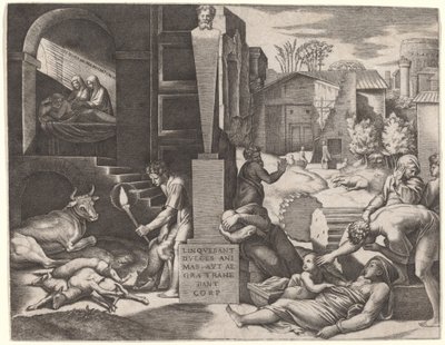 Il Morbetto (Ruttto) tekijältä Marcantonio Raimondi after Raphael