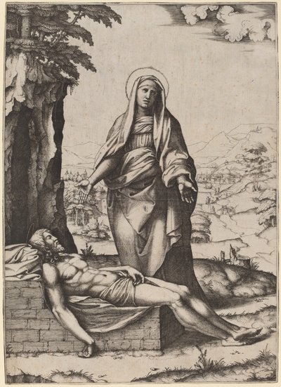 Neitsyen valitus tekijältä Marcantonio Raimondi after Raphael