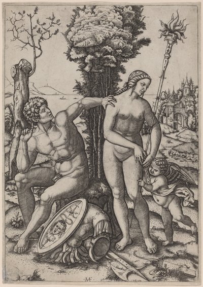 Mart, Venus i Erosfinnish tekijältä Marcantonio Raimondi possibly after Andrea Mantegna