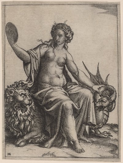 Varovaisuutta tekijältä Marcantonio Raimondi possibly after Raphael
