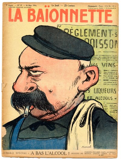 Kansi "" La Baionnette ", Satiirinen väreissä tekijältä Marcel Amable O.L. Capy