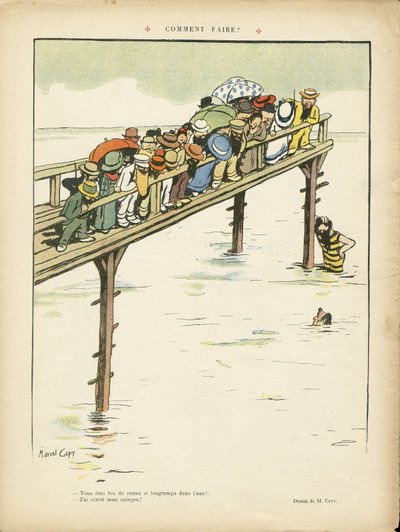Kuva Marcel Capystä (1865-1941) Le Liressä, 24.8.2012 - Miten se tehdään? - vapaa-aika, arkkitehtuuri kaupunkisuunnittelu, merellinen merenranta, uinti, uinti, yleisö tekijältä Marcel Amable O.L. Capy