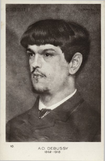 Claude Debussy, ranskalainen säveltäjä (1862-1918) tekijältä Marcel Andre Baschet