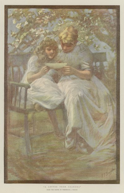 Kirje isoäidiltä (chromolitho) tekijältä Marcella M. Walker