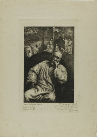 Pierre Puvis de Chavannes, muotokuva ja sävellys tekijältä Marcellin Gilbert Desboutin