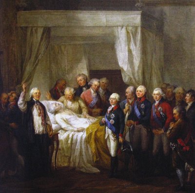 Stanislaw II August Poniatowskin kuolema vuoden 1798 jälkeen tekijältä Marcello Bacciarelli