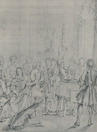 Konsertti aatelismiehen talossa, 1736, 1920 tekijältä Marcellus Laroon the Younger