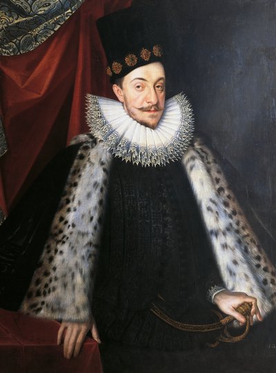Ruotsin ja Puolan kuningas Sigismund III Vaasan muotokuva, maalari Martin Kober, maalaus tekijältä Marcin Kober