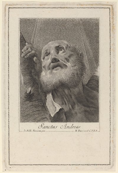 Pyhä Andreas tekijältä Marco Alvise Pitteri after Giovanni Battista Piazzetta