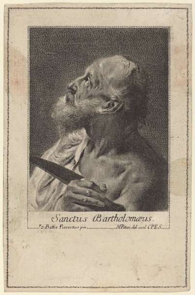 Pyhä Bartolomeus tekijältä Marco Alvise Pitteri after Giovanni Battista Piazzetta