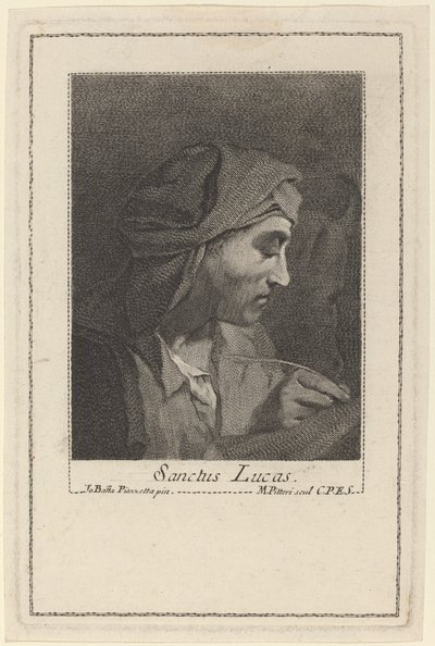 Pyhä Luke tekijältä Marco Alvise Pitteri after Giovanni Battista Piazzetta