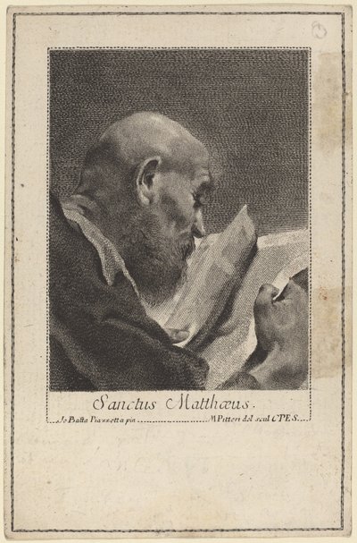 Pyhä Matteus tekijältä Marco Alvise Pitteri after Giovanni Battista Piazzetta