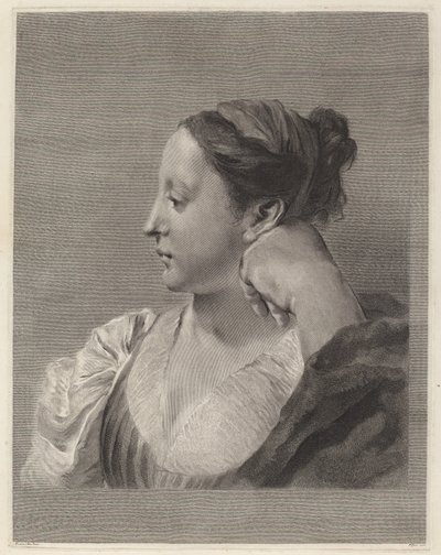 Nuori nainen profiilissa tekijältä Marco Alvise Pitteri after Giovanni Battista Piazzetta