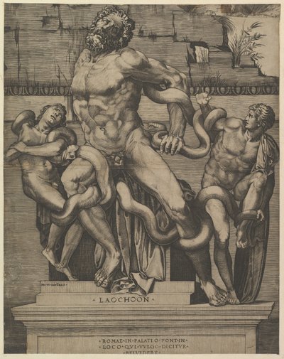 Roomalaisen loiston peili: Laocoon, 1500-luku. tekijältä Marco Dente