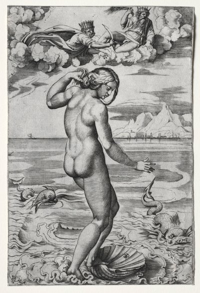 Venuksen syntymä, n. 1516. tekijältä Marco Dente