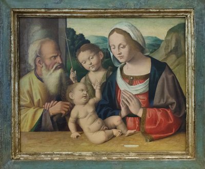 Pyhä perhe ja Johannes Kastaja, noin 1525-39 (öljy paneelille). tekijältä Marco Palmezzano