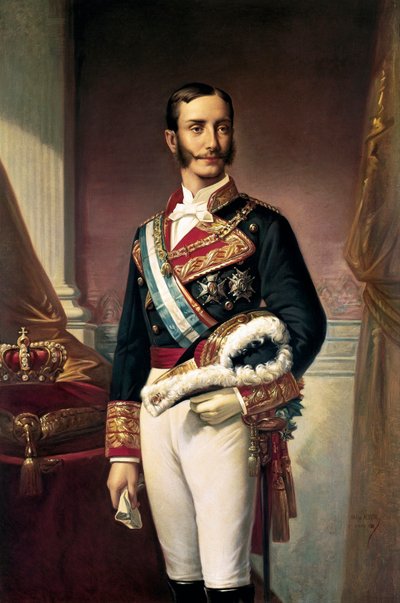 Espanjan kuninkaan Alfonso XII:n muotokuva (öljy kankaalle) tekijältä Marcos Giraldez de Acosta