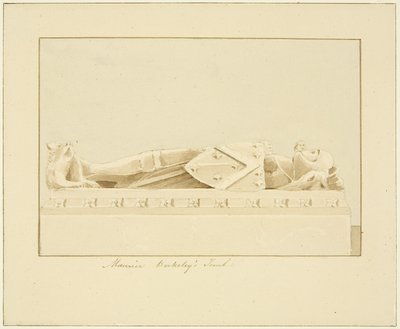 Effigy of Maurice, 7. Earl of Berkeley, Bristolin katedraalissa (kynä ja akvarelli paperille) tekijältä Marcus H. Homes