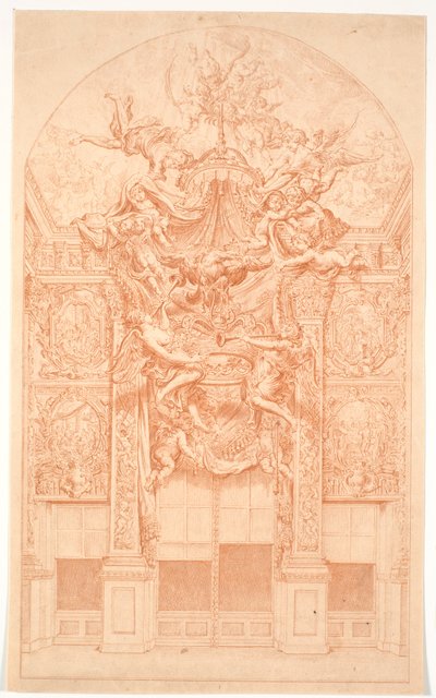 Esborrany de decoració amb genis lluint una corona i un tron ​​cel finlandès tekijältä Marcus Tuscher