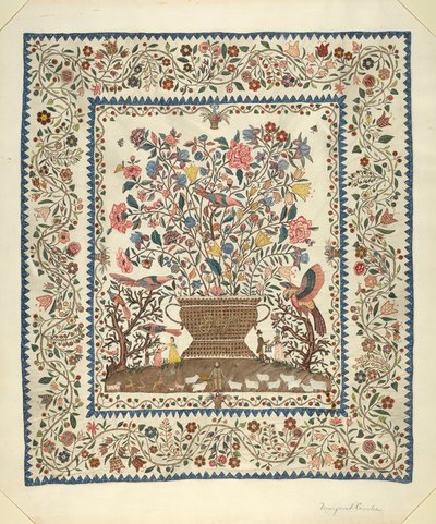Applikoitu ja kirjailtu päällinen, 19351942. tekijältä Margaret Concha