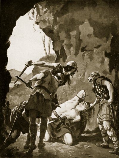Konstantin II tanskalaisten surmaama, 881 jKr., kuvitus teoksesta 