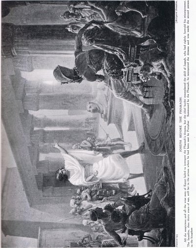 Joosef faraon edessä, noin 1920 (litografia). tekijältä Margaret Dovaston