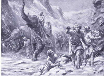Mahmud of Ghaznin ensimmäinen menestys 1000 jKr. (litografia) tekijältä Margaret Dovaston