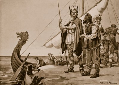 Rurik lähtee slaavien maahan, 862 (litografia) tekijältä Margaret Dovaston