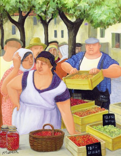 Market Place (öljy kankaalle) tekijältä Margaret Loxton