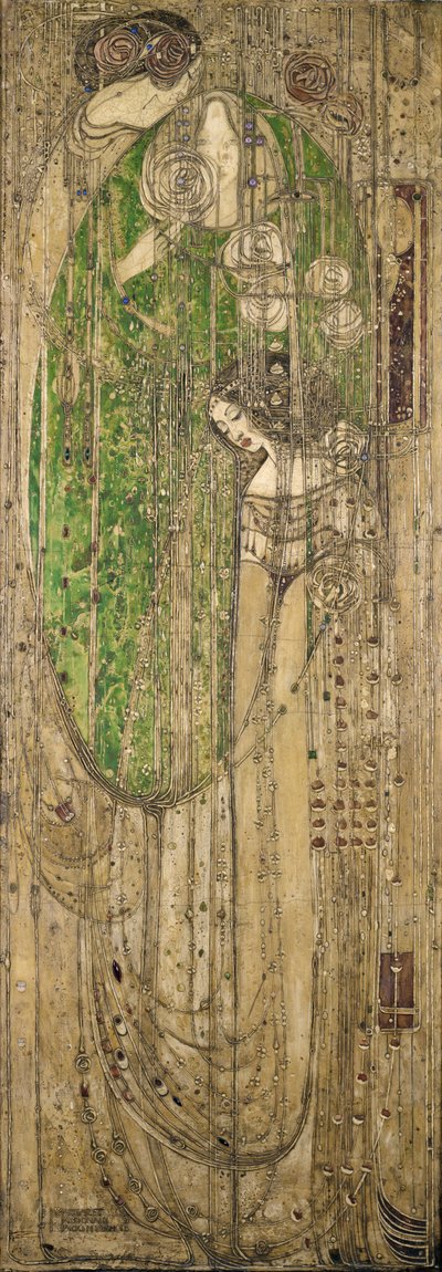 "Oi te kaikki jotka kuljette Willow Woodissa" tekijältä Margaret MacDonald Mackintosh