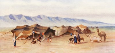 Arabien leiri Homsin ja Palmyran välissä (värilitro). tekijältä Margaret Thomas