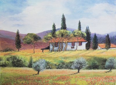 Ranskan viljelysmaa, 2020 (pastelli) tekijältä Margo Starkey