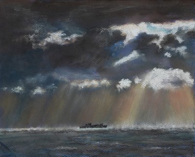 Squalls merellä, 2022 (pastelli) tekijältä Margo Starkey