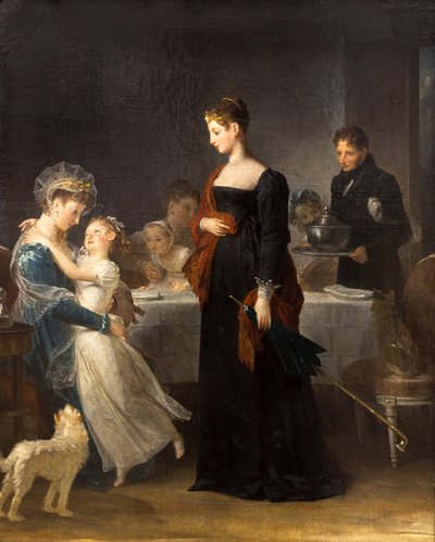 Vierailu,1810 (öljy kankaalle) tekijältä Marguerite Gerard