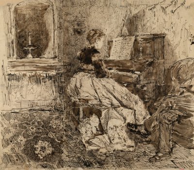 Cecilia de Madrazo soittaa pianoa tekijältä Marià Fortuny Marsal