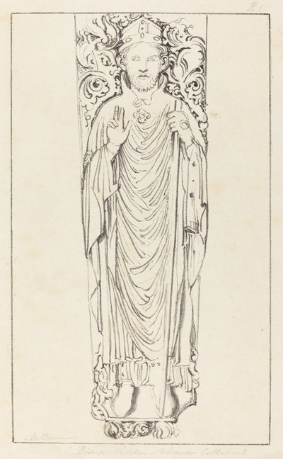 Piispa Wulstan Worcesterin katedraalissa tekijältä Maria Denman after John Flaxman