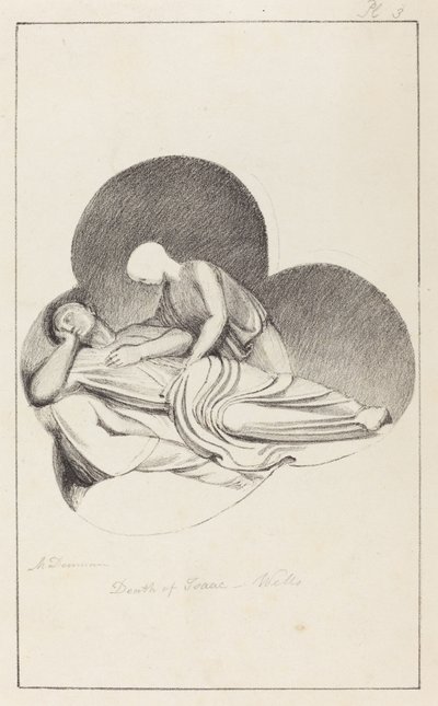 Isaacin kuolema Wellsin katedraalista tekijältä Maria Denman after John Flaxman