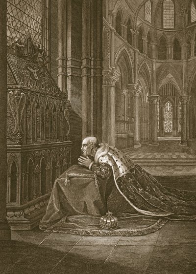 Lewis VII, Ranskan kuningas, ennen Beckettin hautaa, kaivertanut W. Sharp, kuvitus David Humen teoksesta Englannin historia, pub. R. Bowyer, Lontoo, 1812 tekijältä Maria Hadfield Cosway