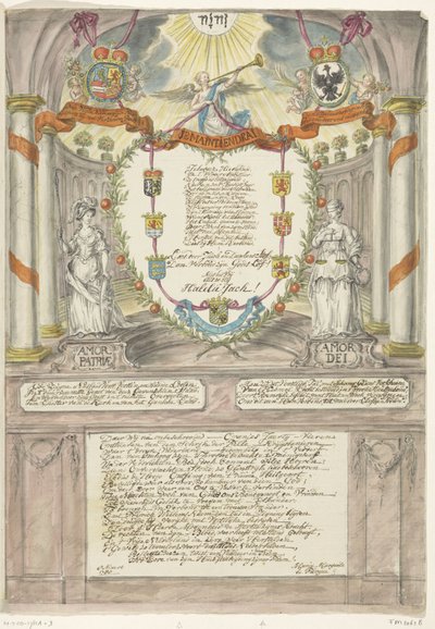 Jae prinsessa Wilhelminalle prinssi Willem V:n 40-vuotissyntymäpäivänä 1788 tekijältä Maria Margaretha la Fargue