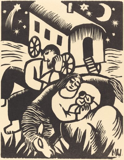 Lepäävät mustalaiset, 1918. tekijältä Maria Uhden