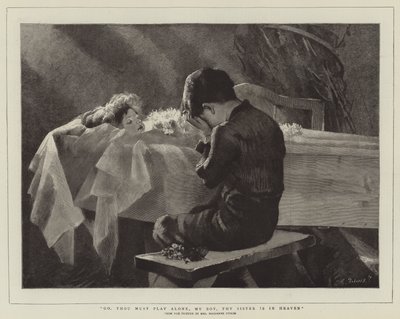 Mene, sinun on leikittävä yksin, Poikani, sisaresi on taivaassa. tekijältä Marianne Stokes
