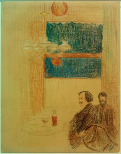 Kaksi miestä ravintolassa tekijältä Marianne von Werefkin
