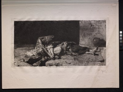 Arabi valvoo ystävänsä ruumista tekijältä Mariano Fortuny y Marsal