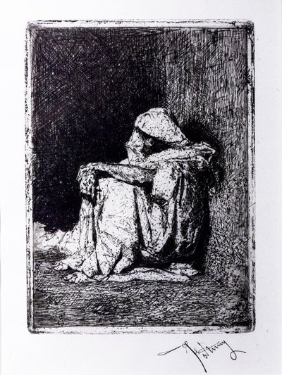 Istuva arabi tekijältä Mariano Fortuny