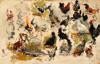 Roosters Study, 1869. tekijältä Marià Fortuny