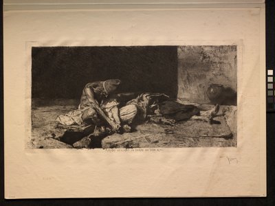 Arab vartioi ystävänsä ruumista, 1866. tekijältä Mariano Fortuny y Carbó