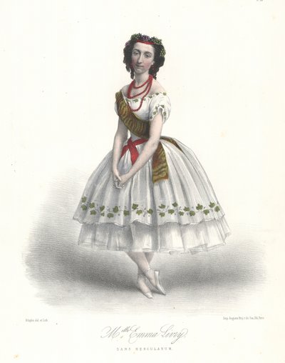 Ranskalainen balettitanssija Emma Livry Felicien Davidin baletissa Herculanum Pariisin oopperassa tekijältä Marie Alexandre (after) Alophe