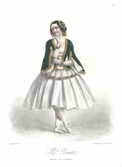 Italialainen balettitanssija Carolina Rosati Adolphe Adamin baletissa Le Corsaire Pariisin oopperassa tekijältä Marie Alexandre (after) Alophe