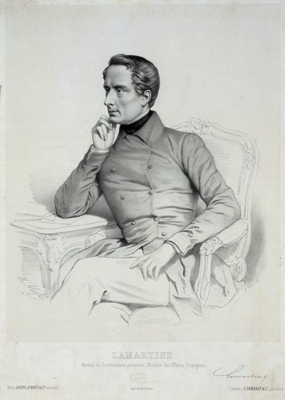 Alphonse de Lamartinen muotokuva 1790-1869. tekijältä Marie Alexandre Menut Alophe