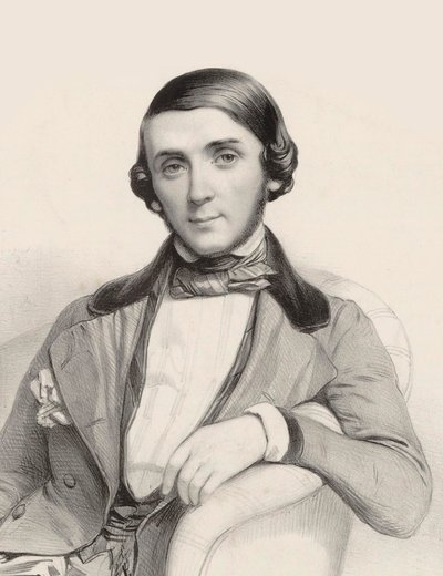 Pianisti ja säveltäjä Jean-Henri Ravinan muotokuva 1818-1906, n. 1845. tekijältä Marie Alexandre Menut Alophe